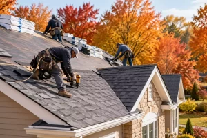 Roof replacement during cooler fall weather