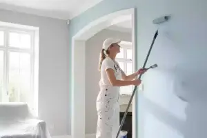 Professional Painter painting a wall